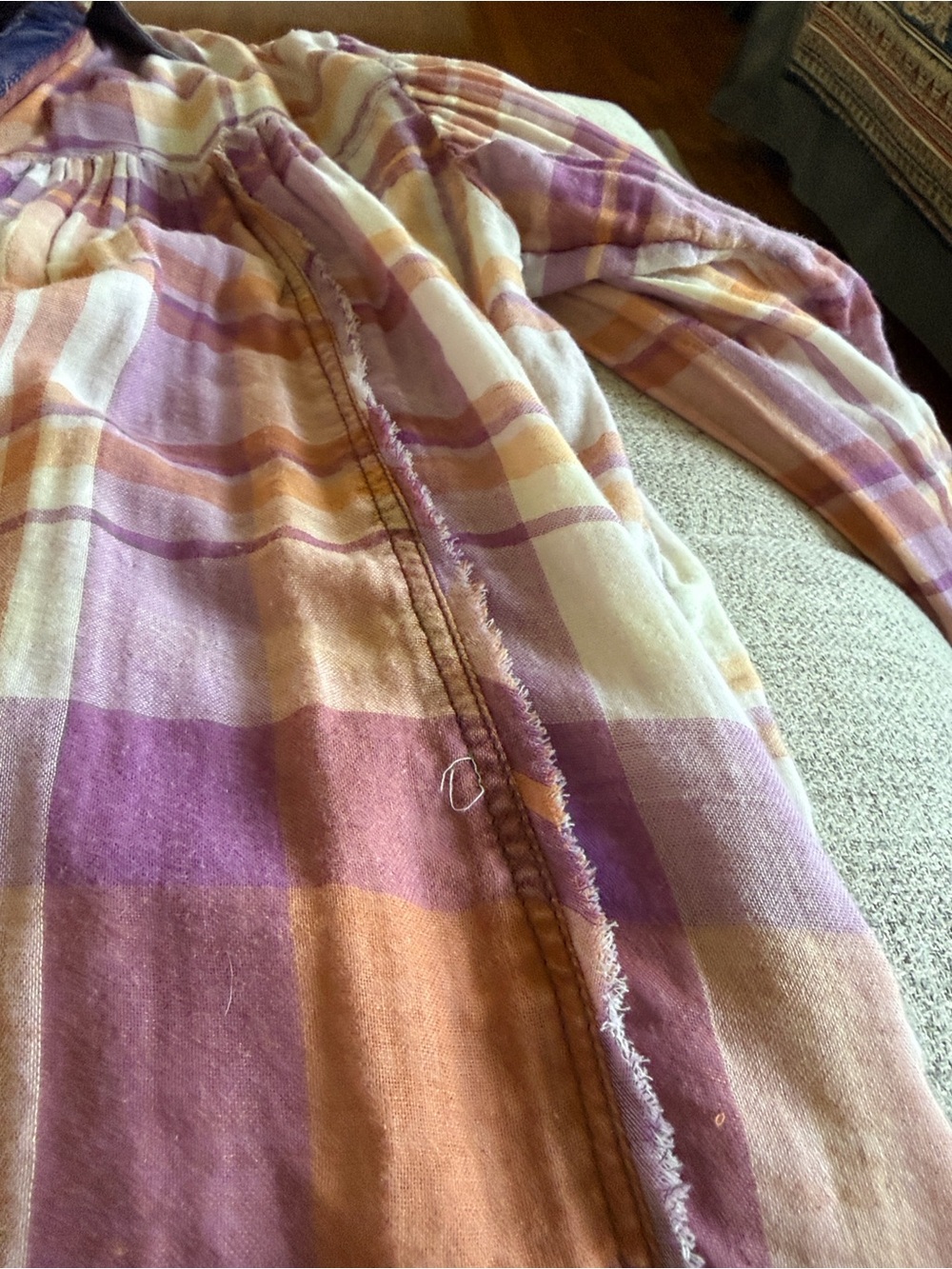 Free People Plaid Button-Front Top in Pink, Orange, Purple - Picture 13 of 13
